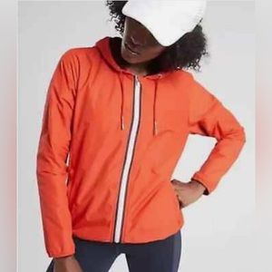 Athleta Ascender UPF Jacket Orange Zip Up Winder Breaker Women Size‎  M